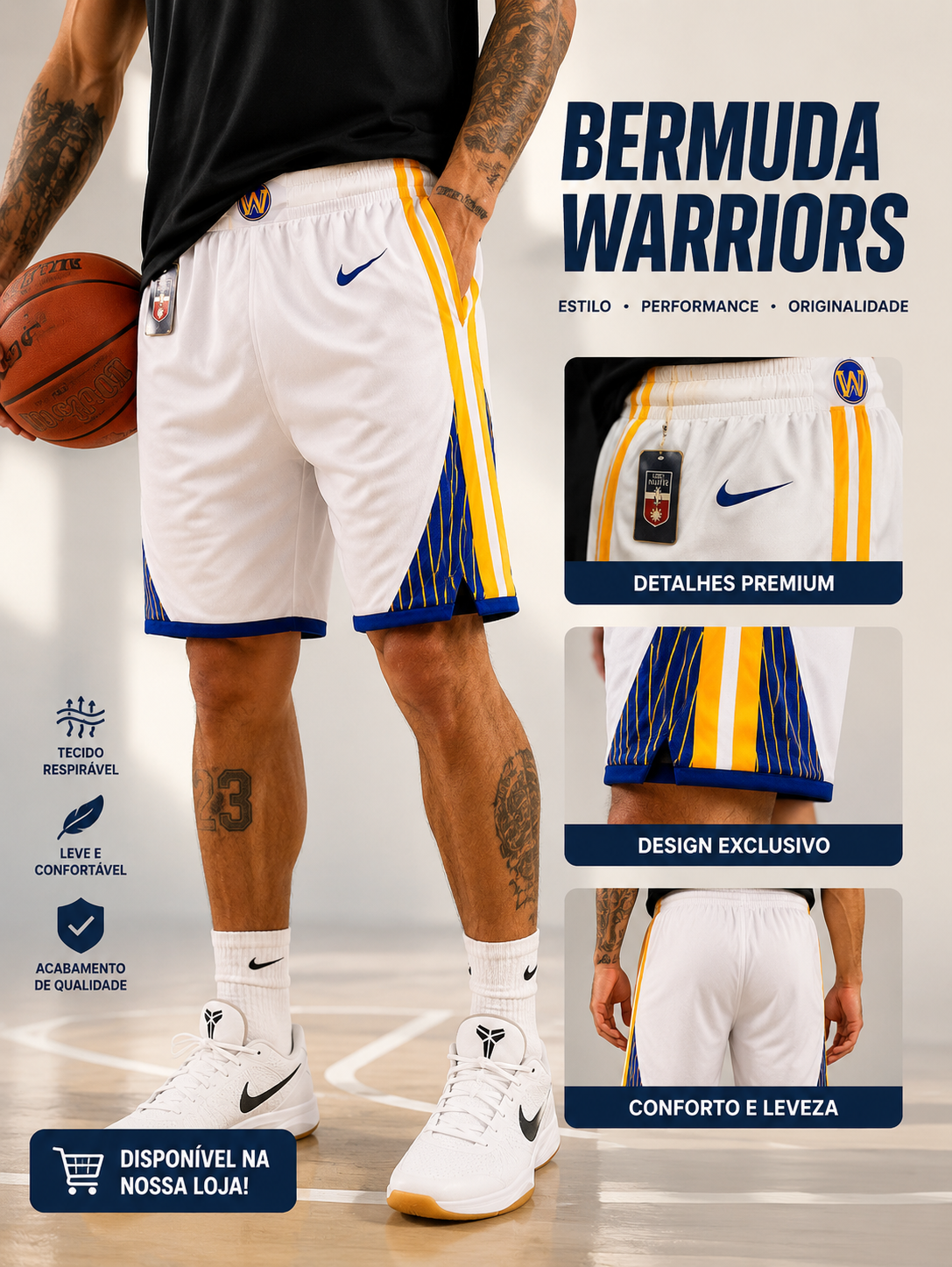 Bermuda Golden State Warriors 2022 - 75th Anniversary Edition