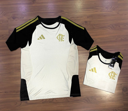 Camisa Futebol Flamengo 2026_camisa treino_bege com marrom