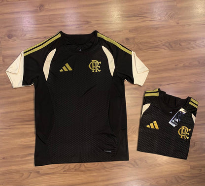 Camisa Futebol Flamengo 2026_camisa treino_marrom com bege