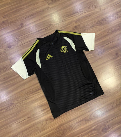 Camisa Futebol Flamengo 2026_camisa treino_marrom com bege