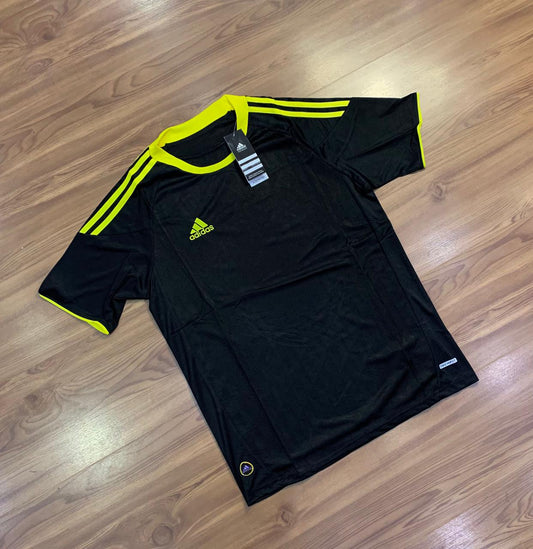 Camisa de treino masculina preta com amarelo neon_Training