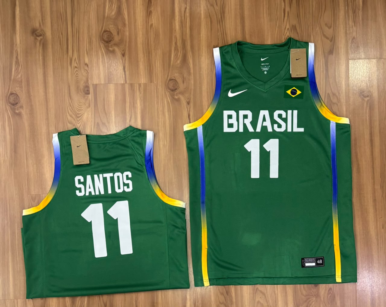 Camisa Basquete Brasil verde_Versão Swingman